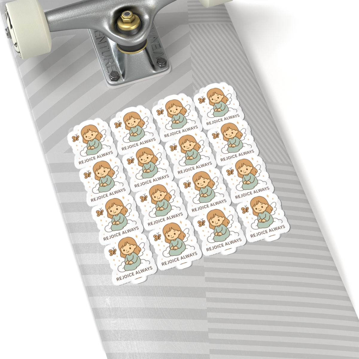 Christian Angel ,rejoice always Stickers – Pastel Faith-Inspired Kawaii Sheet with Uplifting Bible Affirmations. Faith for your heart. Peace for your soul. Hope in every sticker.