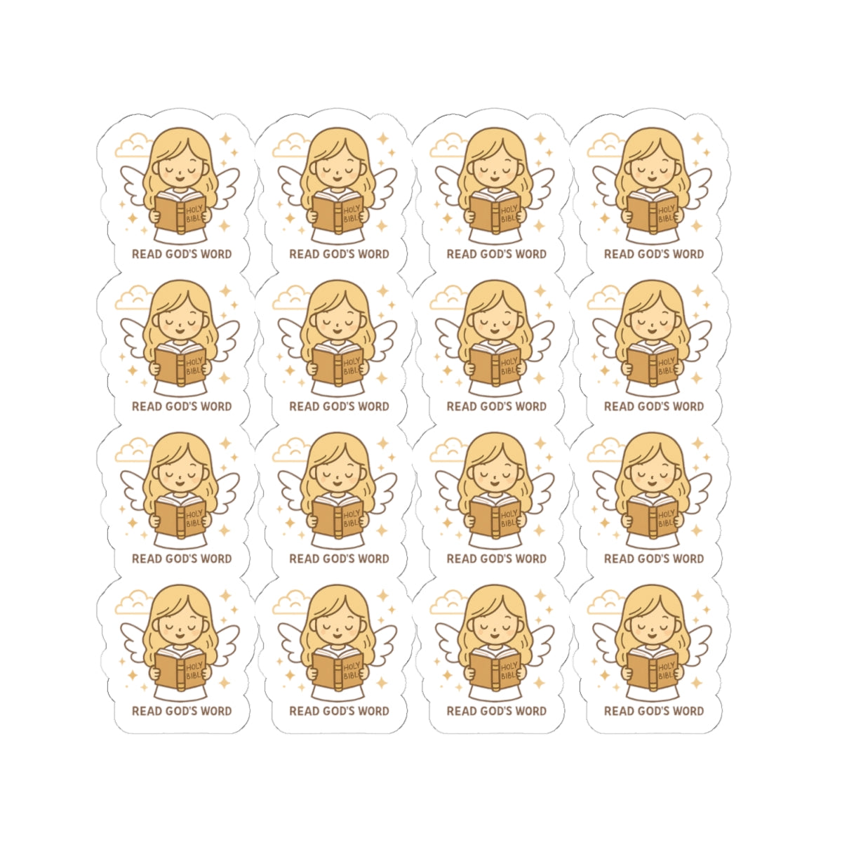 Bible Study Angel , Read God’s Word Stickers – Christian Scripture Kawaii Stickers for Journals & Faith Gifts. Bring light, strength, and joy to your quiet time with these tender Scripture angels.