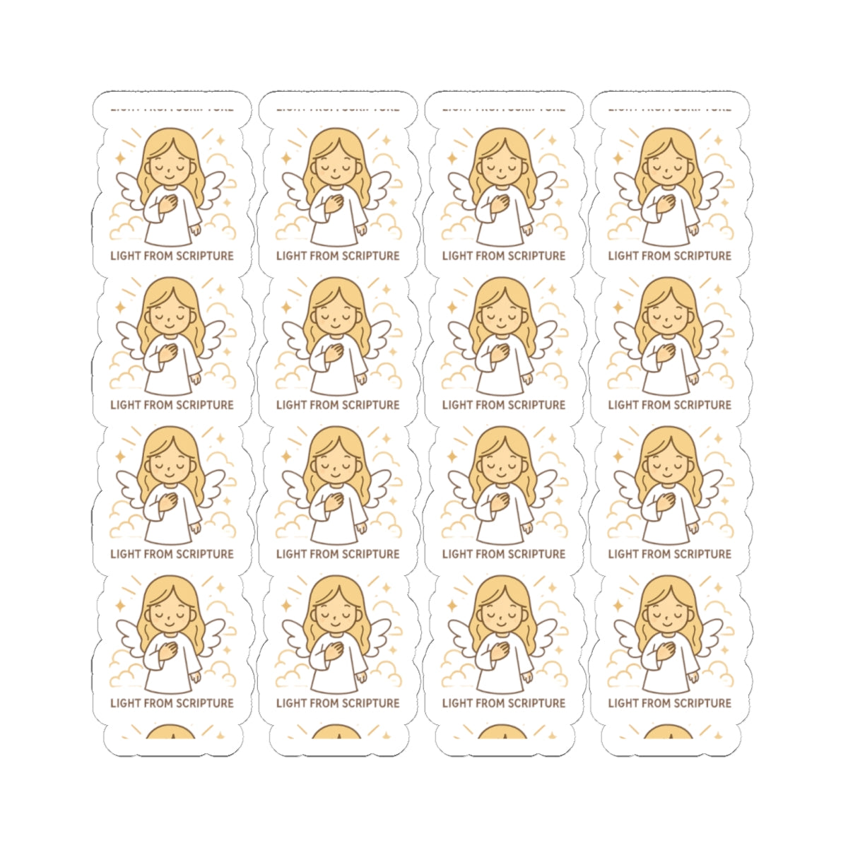 Bible Study Angel , Light from Scripture Stickers – Christian Scripture Kawaii Stickers for Journals & Faith Gifts. Bring light, strength, and joy to your quiet time with these tender Scripture angels.