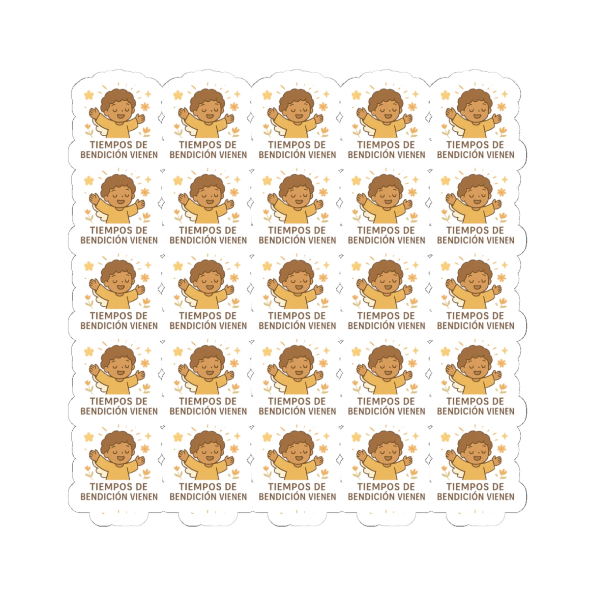 Divine Purpose Angel , Tiempos de bendición vienen – Times of blessing are coming Stickers in Spanish – Inspirational Christian Printables for Encouragement & Faith. Encouraging messages of purpose, promise, and divine light to uplift your spirit daily.