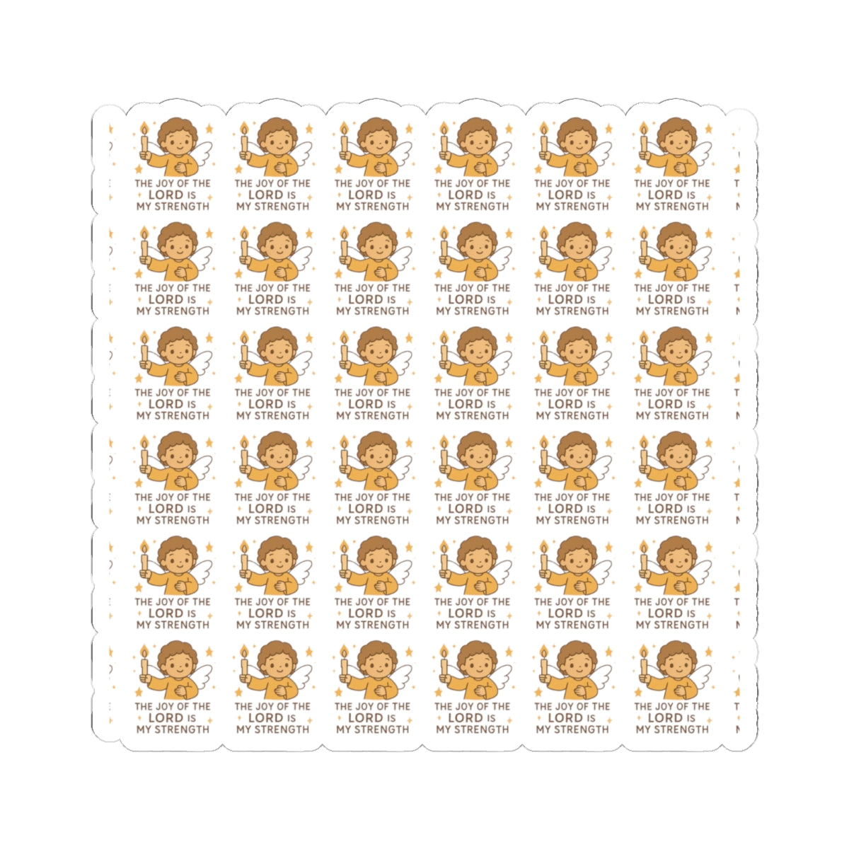 The Joy of the lord is my strength JOY of the Lord Angel Stickers – Christian Kawaii Sheet with Diversity & Faith-Inspired Affirmations. Because joy is a spiritual strength — and every smile begins in the soul.