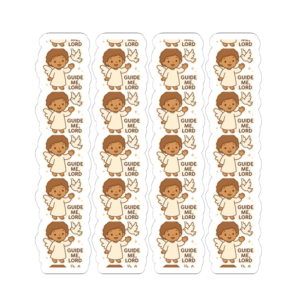 Faith & Kindness Angel Stickers .Guide me Lord– Kawaii Christian Sheet with Affirmations of Love, Blessing & Prayer. Let kindness, faith, and guidance follow you — one angel at a time.