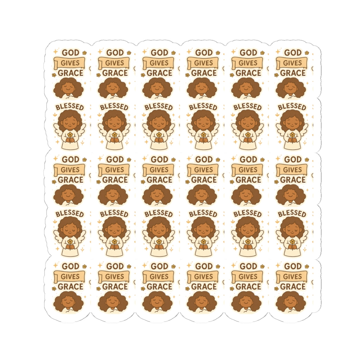 Amazing Grace Angel ,Blessed,GOD GivesStickers – Kawaii Spiritual Faith Stickers with Bible Quotes. Faith-filled moments of grace, comfort, and divine beauty—wrapped in angel wings.