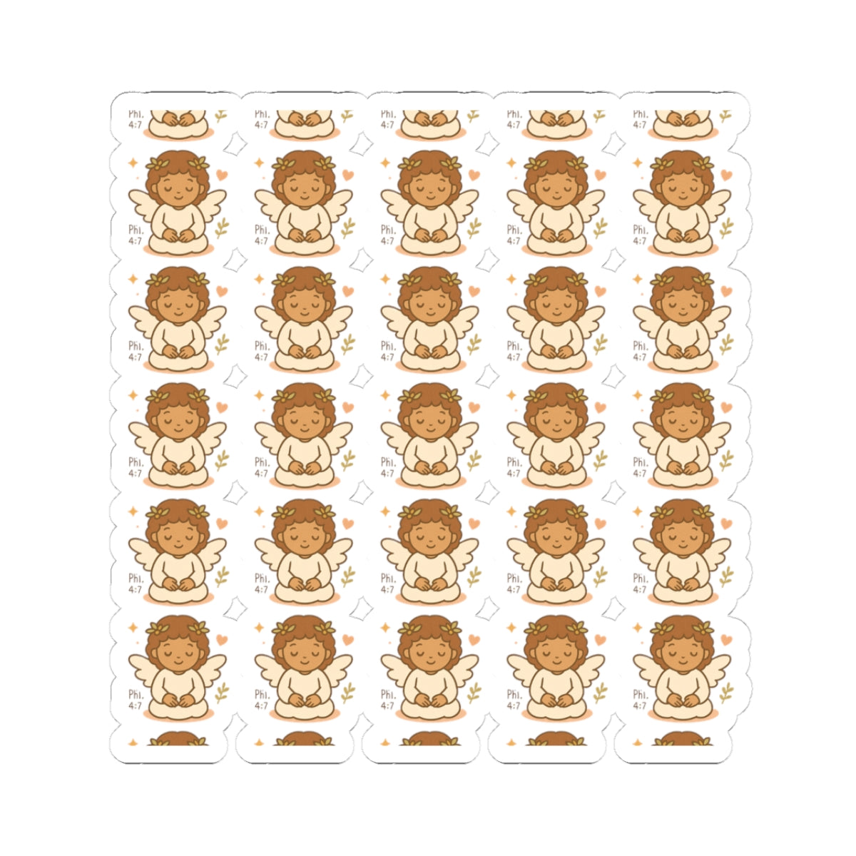 2Be still Peace & Love Angel Stickers – Christian Kawaii Sheet with Philippians 4:7 for Journaling & Faith-Based Gifts. A gentle hug from heaven — in every sticker. Let His peace guide your heart.