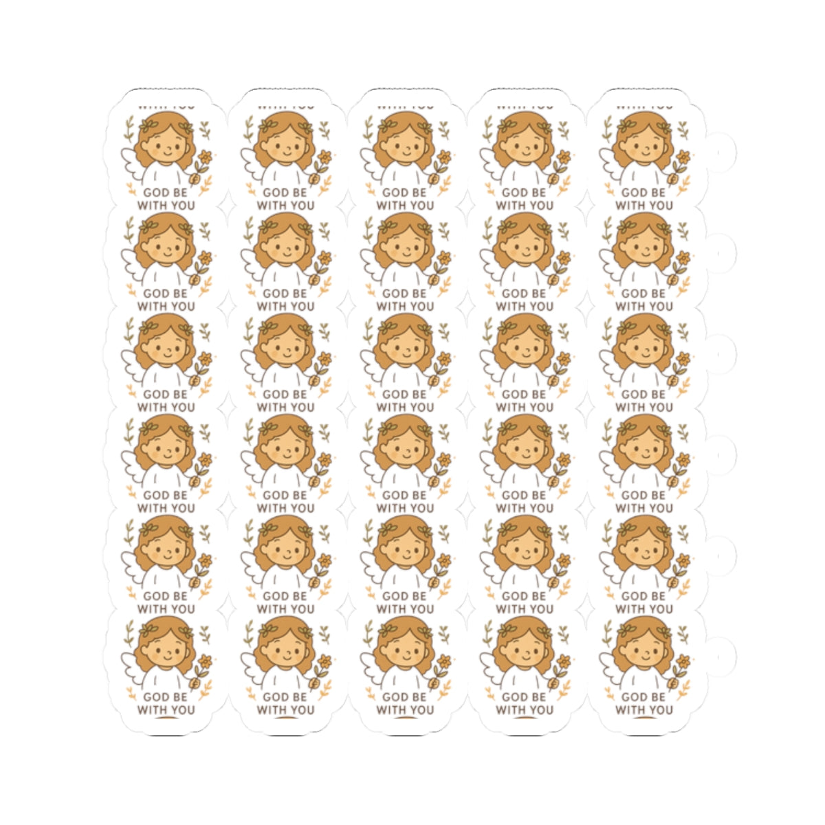 Peace & Prayer Angel ,GOD be with you Stickers – Kawaii Christian Sheet with Calming Affirmations & Biblical Comfort. When words fall short, let peace and prayer speak through every sticker.