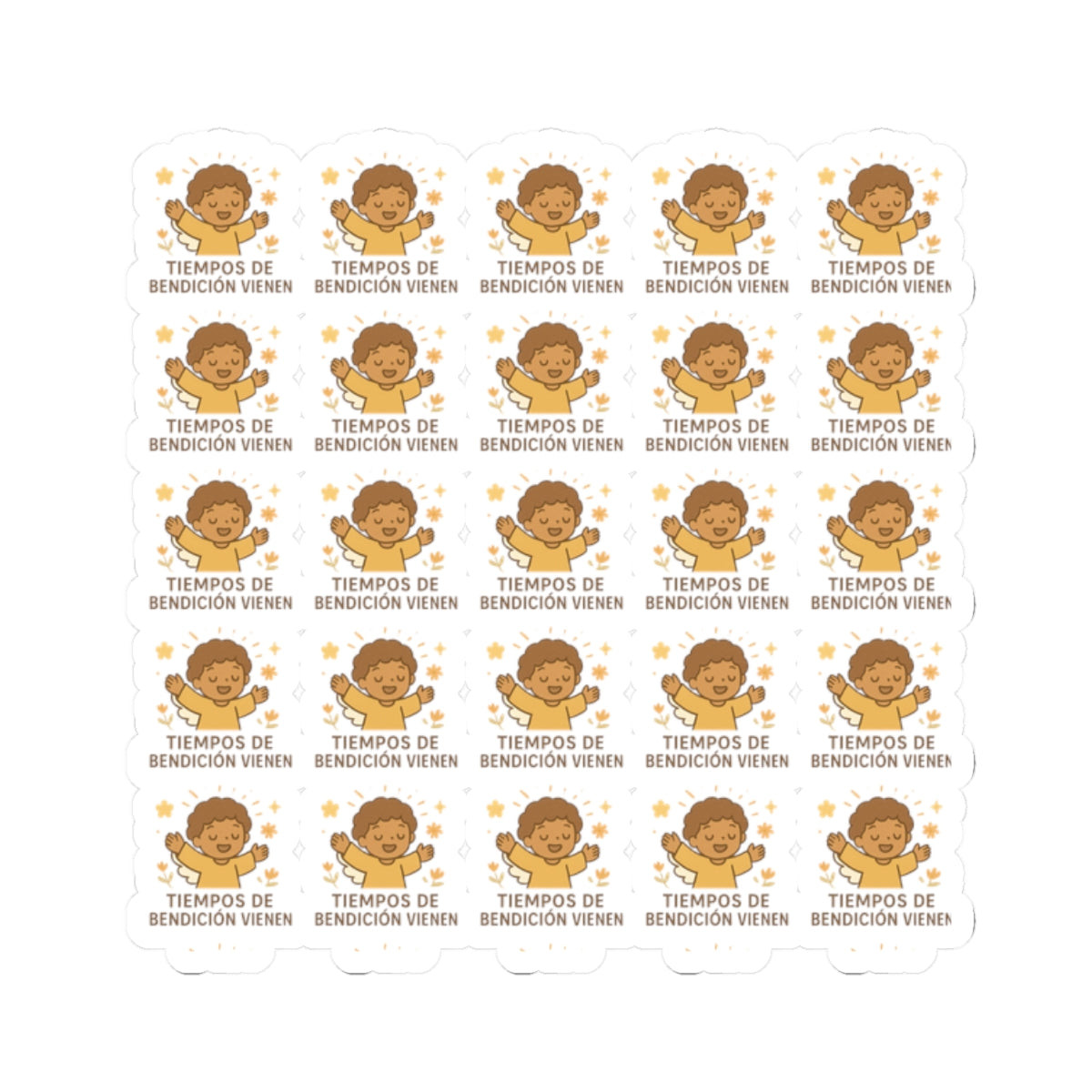 Divine Purpose Angel , Tiempos de bendición vienen – Times of blessing are coming Stickers in Spanish – Inspirational Christian Printables for Encouragement & Faith. Encouraging messages of purpose, promise, and divine light to uplift your spirit daily.