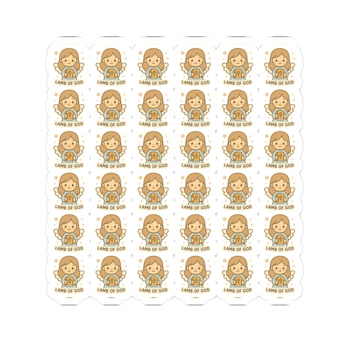 Baptism Angel , Lamb of GOD Stickers – Christian Kawaii Stickers for Christening, Baby Dedication & Faith Gifts. Celebrate the beauty of baptism with these sweet angel stickers filled with light, love, and faith.