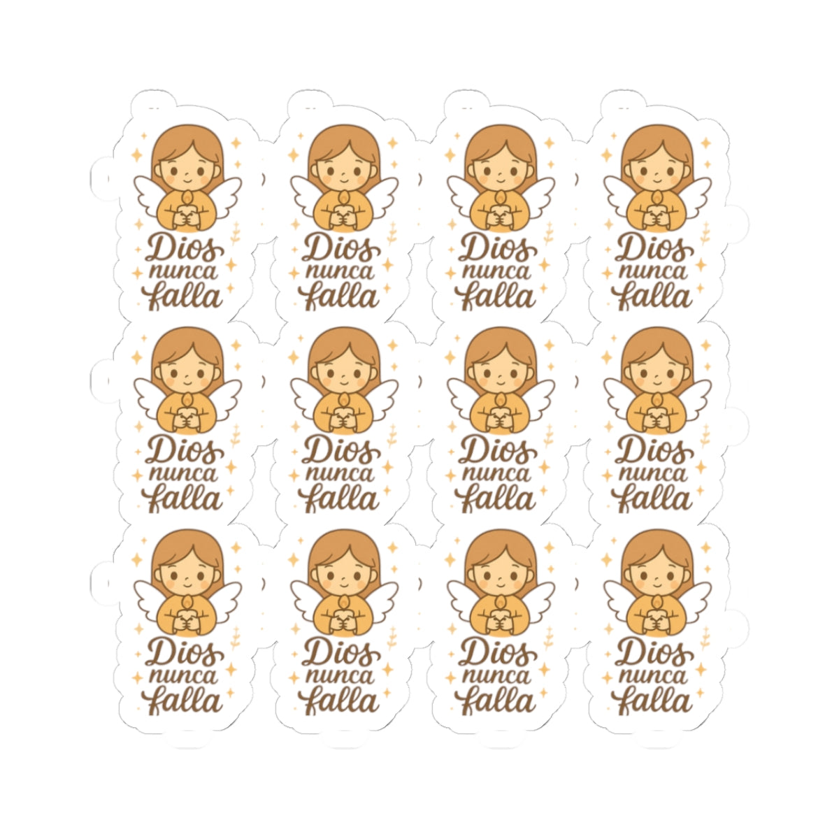 DIOS nunca falla Spanish Christian Stickers – Kawaii Angels with Faith Phrases for Journaling, Encouragement & Daily Peace. Because sometimes, your faith just needs a visual reminder in your own language.