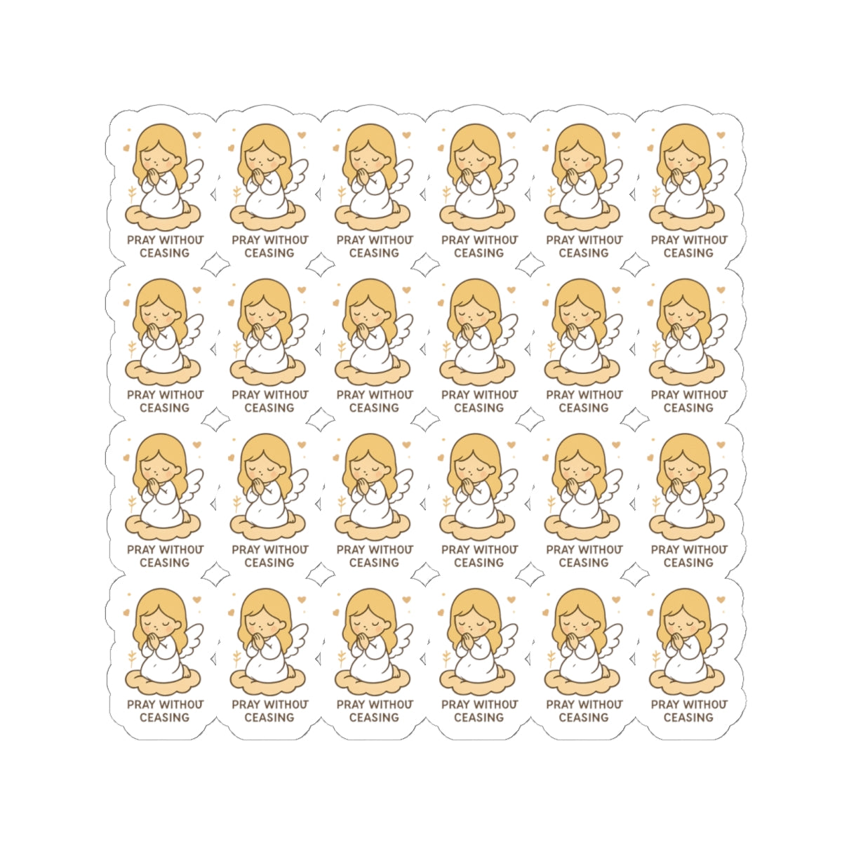 Faith & Courage Angel ,pray without ceasing withouStickers – Kawaii Christian Sheet with Prayers, Scripture & Light-Inspired Affirmations. Faith doesn’t eliminate fear — it gives you the courage to walk through it. One sticker at a time.