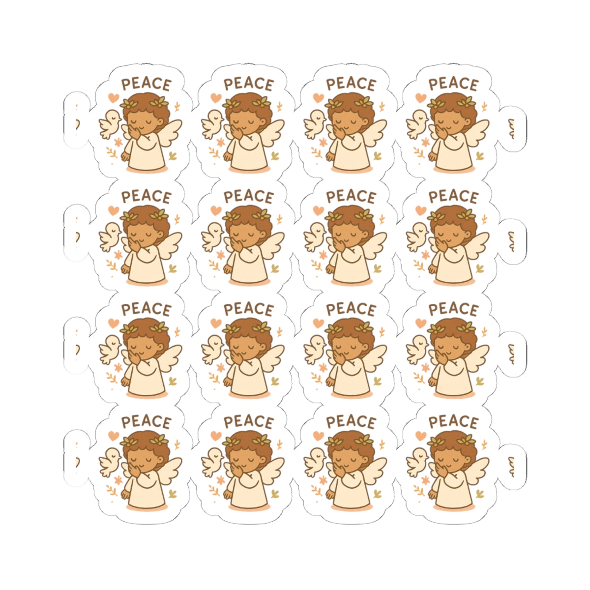 PEACE -Peace & Love Angel Stickers – Christian Kawaii Sheet with Philippians 4:7 for Journaling & Faith-Based Gifts. A gentle hug from heaven — in every sticker. Let His peace guide your heart.