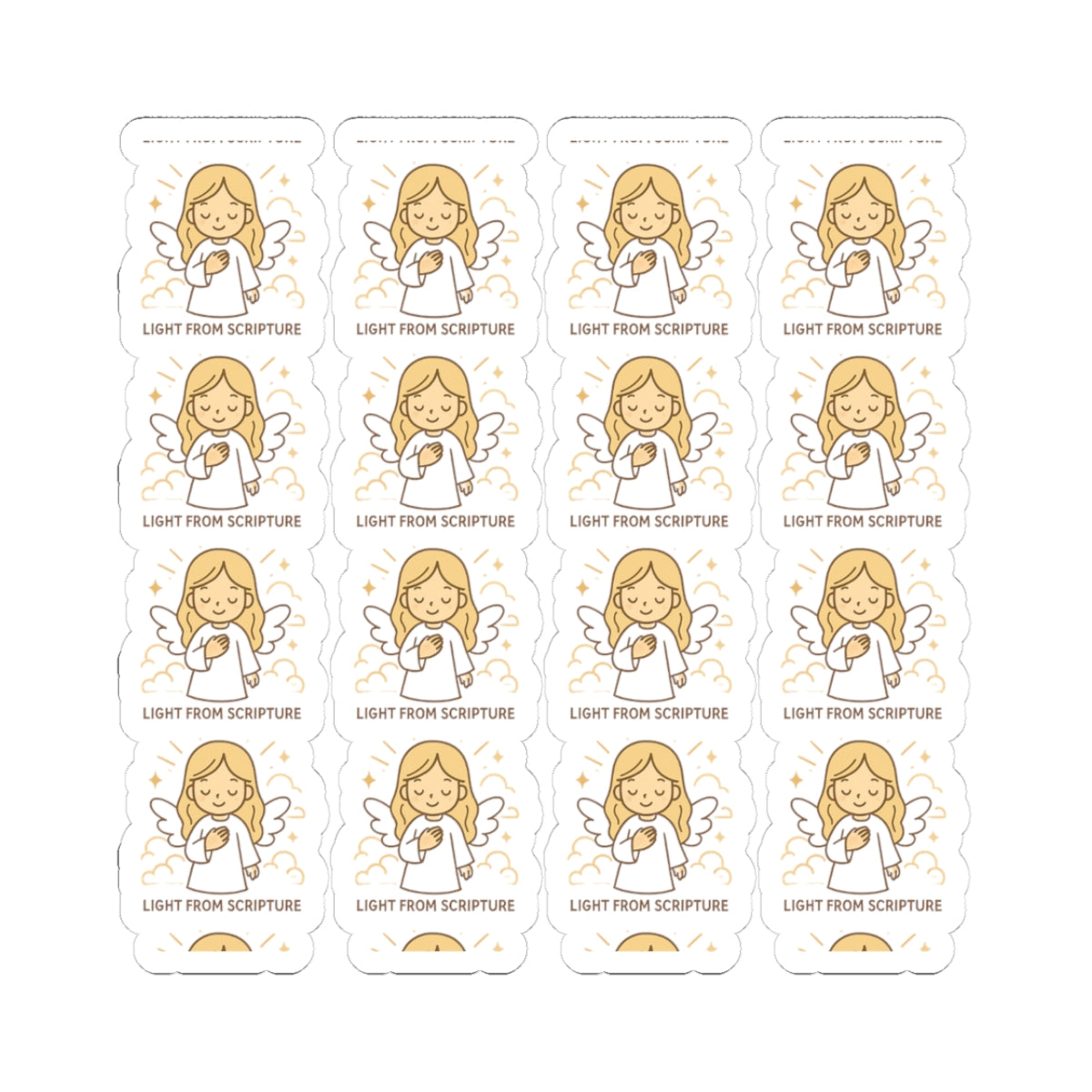 Bible Study Angel , Light from Scripture Stickers – Christian Scripture Kawaii Stickers for Journals & Faith Gifts. Bring light, strength, and joy to your quiet time with these tender Scripture angels.