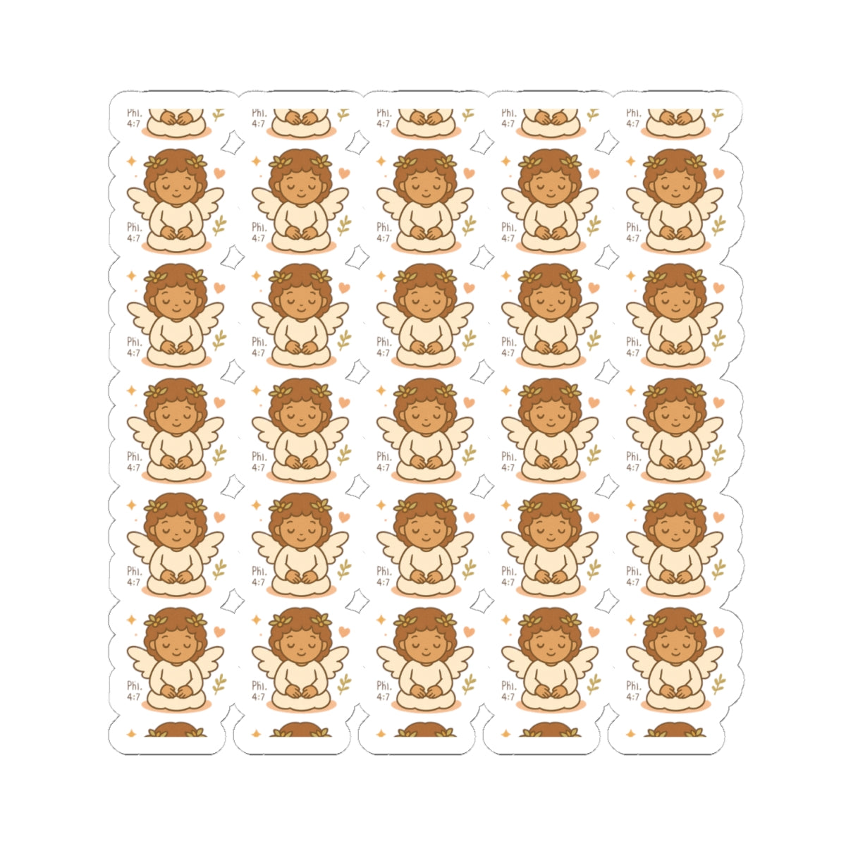 2Be still Peace & Love Angel Stickers – Christian Kawaii Sheet with Philippians 4:7 for Journaling & Faith-Based Gifts. A gentle hug from heaven — in every sticker. Let His peace guide your heart.