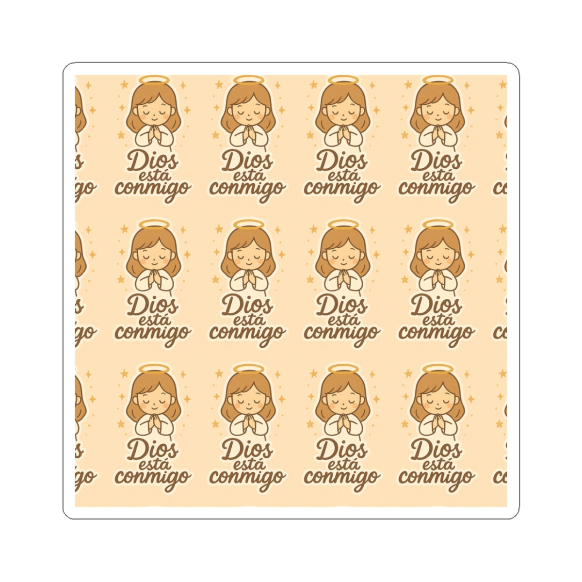 DIOS esta conmigo Faith love Spanish Christian Kawaii Stickers – Inspirational Angel Sheet for Faith, Gratitude & Healing. Faith speaks in Spanish too — let every sticker be a prayer full of love, peace, and healing.