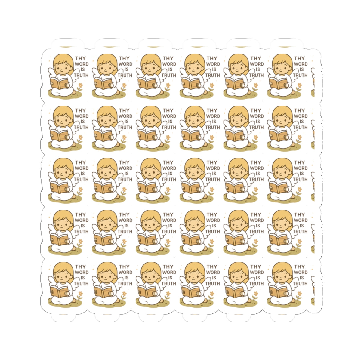 Faith & Courage Angel, thy Word is truth Stickers – Kawaii Christian Sheet with Prayers, Scripture & Light-Inspired Affirmations. Faith doesn’t eliminate fear — it gives you the courage to walk through it. One sticker at a time.