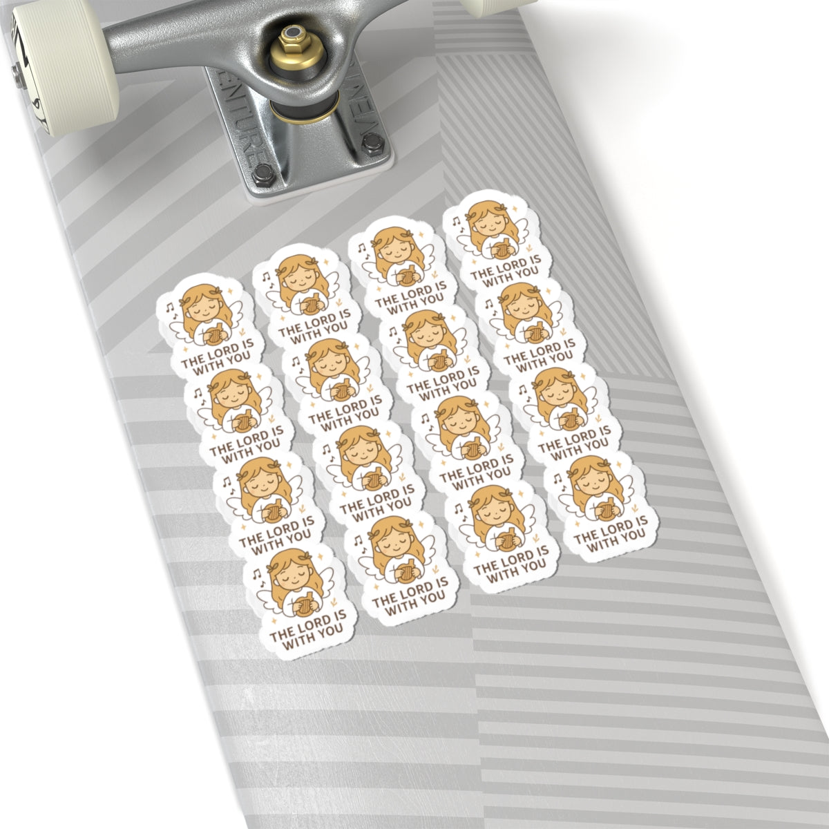 Elegant Christian Angel , The Lord is with You Sticker Sheet – Black Robes, Faith-Inspired Bible Quotes, Kawaii Style. For the quiet prayers, the steady hearts, and the souls that walk by faith.