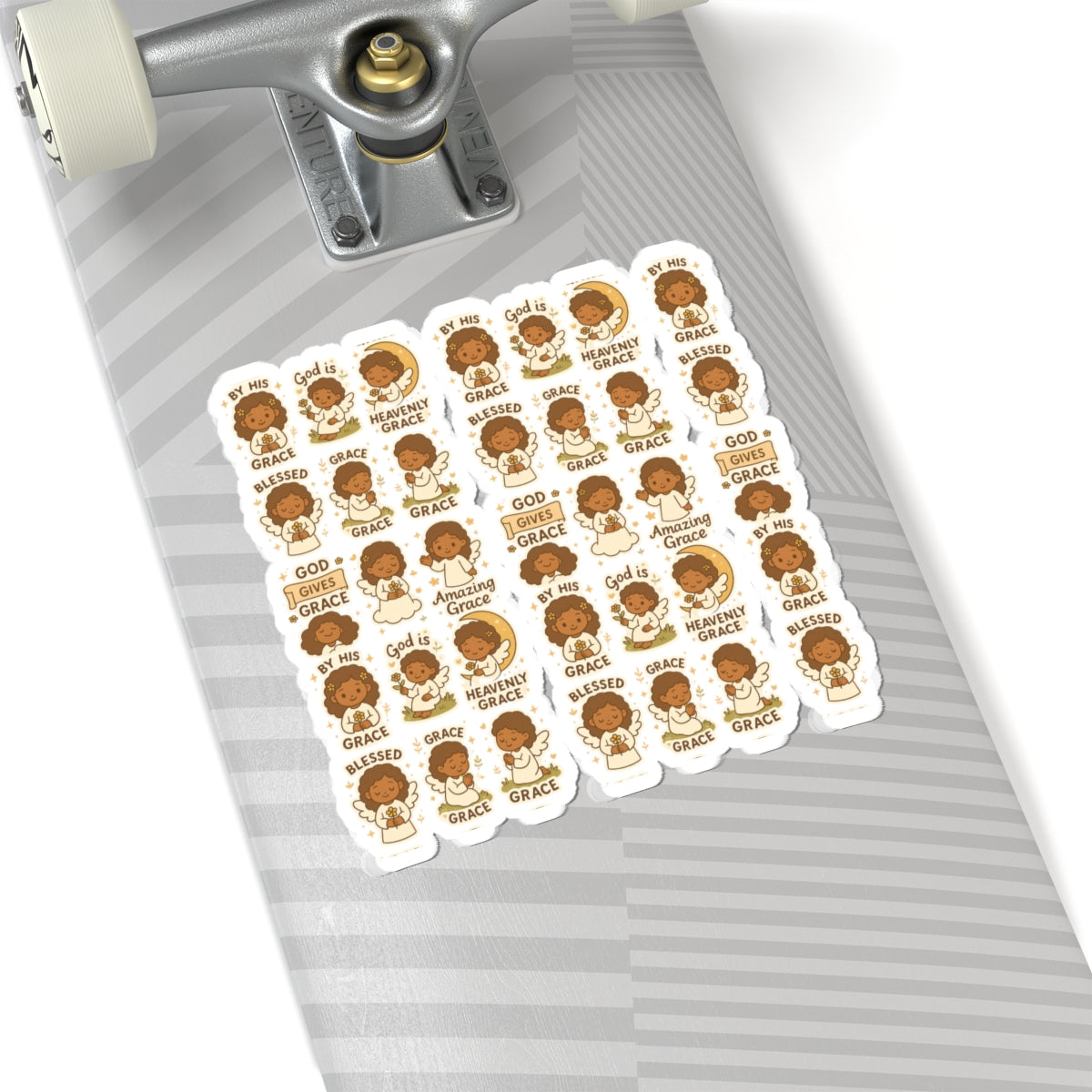 Amazing Grace Angel Stickers – Kawaii Spiritual Faith Stickers with Bible Quotes. Faith-filled moments of grace, comfort, and divine beauty—wrapped in angel wings.