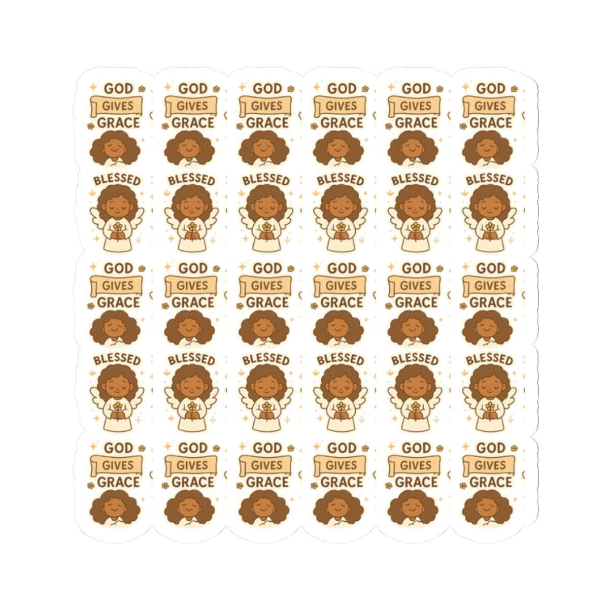 Amazing Grace Angel ,Blessed,GOD GivesStickers – Kawaii Spiritual Faith Stickers with Bible Quotes. Faith-filled moments of grace, comfort, and divine beauty—wrapped in angel wings.