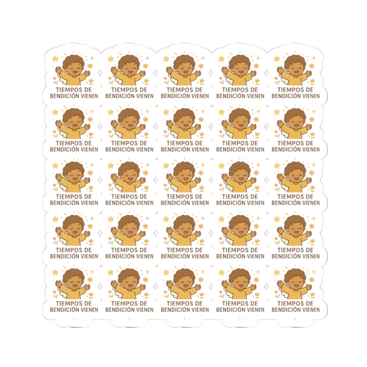Divine Purpose Angel , Tiempos de bendición vienen – Times of blessing are coming Stickers in Spanish – Inspirational Christian Printables for Encouragement & Faith. Encouraging messages of purpose, promise, and divine light to uplift your spirit daily.