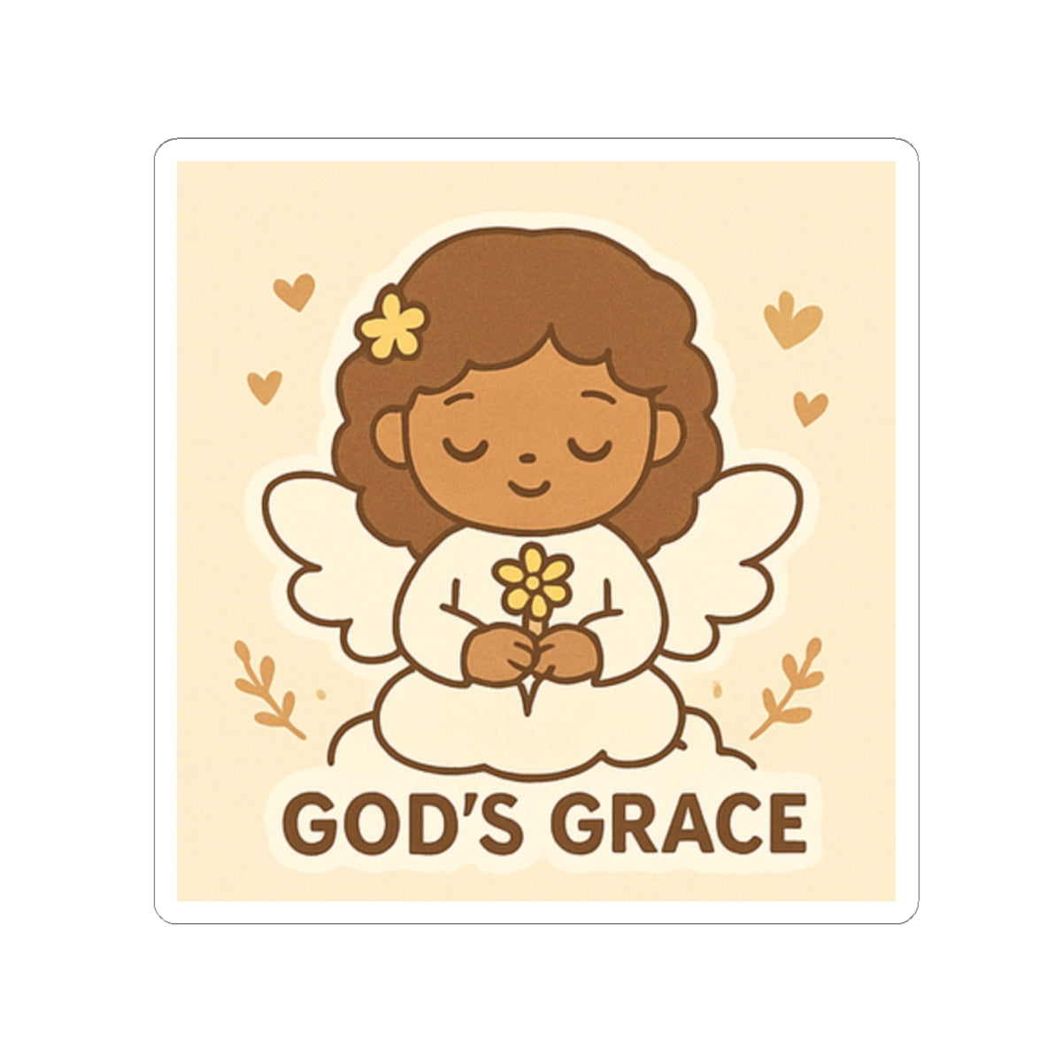 Angel Sticker - God's Grace, Cute Angel Decor, Faith-Based Gift, Aesthetic Laptop Stickers, Inspirational Art, Bible Verse Decor