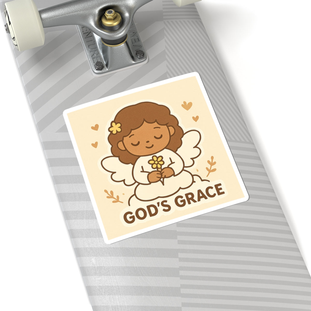 Angel Sticker - God's Grace, Cute Angel Decor, Faith-Based Gift, Aesthetic Laptop Stickers, Inspirational Art, Bible Verse Decor