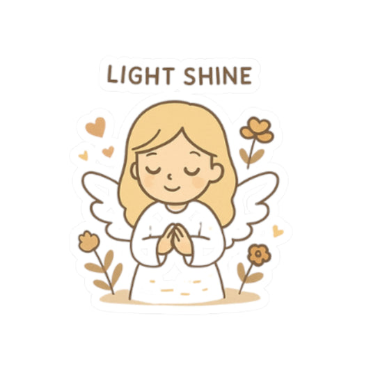 Light SHINE JOY 3 Kawaii Angel Stickers – Faith-Inspired Kiss-Cut Sheet for Journaling, Gifting & Daily Encouragement. A gentle reminder that joy comes in the morning… and sometimes in the form of a tiny angel.