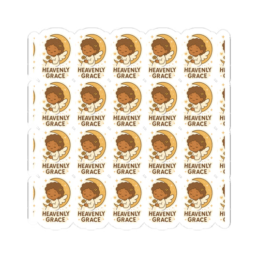 Amazing Grace Angel , “Heavenly Grace” Stickers – Kawaii Spiritual Faith Stickers with Bible Quotes. Faith-filled moments of grace, comfort, and divine beauty—wrapped in angel wings.