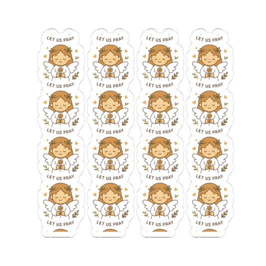 Peace & Prayer Angel ,Let us pray Stickers – Kawaii Christian Sheet with Calming Affirmations & Biblical Comfort. When words fall short, let peace and prayer speak through every sticker.
