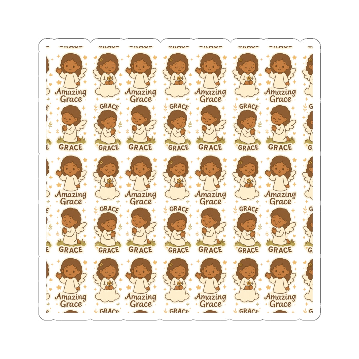 Amazing Grace Angel , Amazing Grace ,GracesStickers – Kawaii Spiritual Faith Stickers with Bible Quotes. Faith-filled moments of grace, comfort, and divine beauty—wrapped in angel wings.