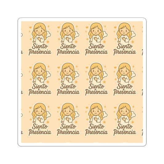 Siento su presencia Spanish Christian Kawaii Stickers – Inspirational Angel Sheet for Faith, Gratitude & Healing. Faith speaks in Spanish too — let every sticker be a prayer full of love, peace, and healing.