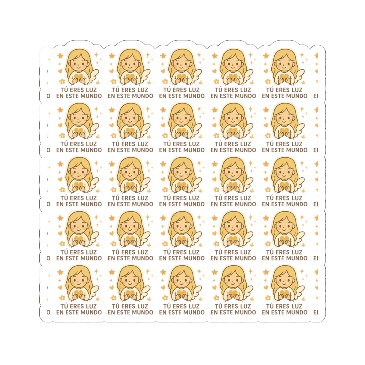 Divine Purpose Angel , Tú eres luz en este mundo – You are light in this world Stickers in Spanish – Inspirational Christian Printables for Encouragement & Faith. Encouraging messages of purpose, promise, and divine light to uplift your spirit daily.