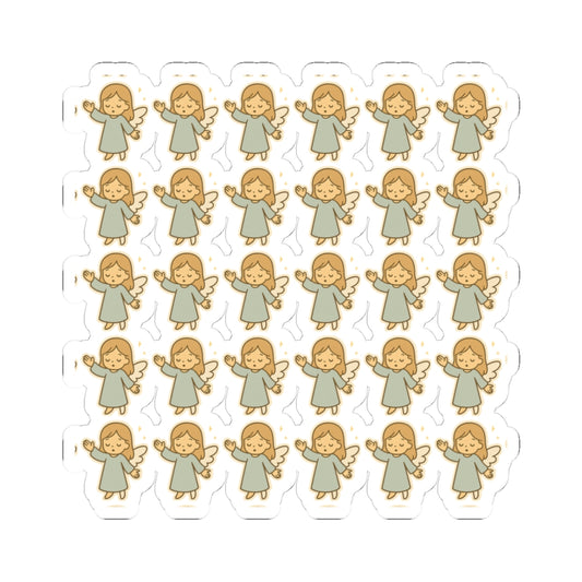 Minimalist Faith Angel Stickers faithy – Kawaii Christian Sheet for Spiritual Journaling & Encouragement. Gentle reminders of faith and light — in every little sticker.
