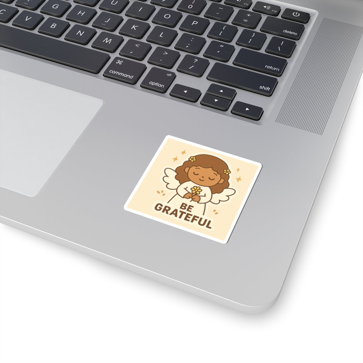 Be Grateful Angel Sticker - God's Grace, Cute Angel Decor, Faith-Based Gift, Aesthetic Laptop Stickers, Inspirational Art, Bible Verse Decor
