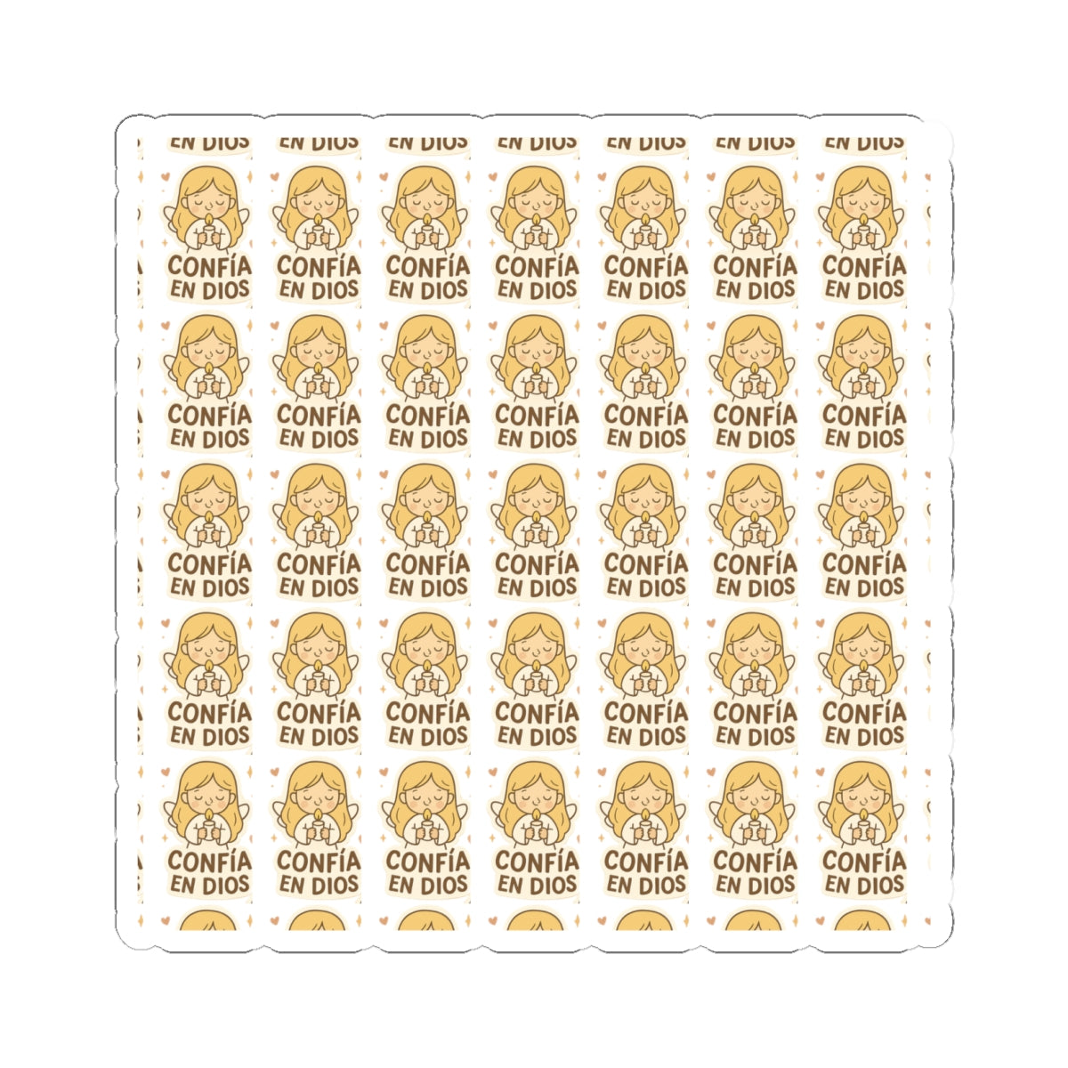 Spanish Guardian Angel ,Confía en DIOS Stickers – Printable Christian Blessings & Faith Quotes for Kids & Adults. Heartwarming angel stickers in Spanish to inspire trust, protection, and divine guidance every day.