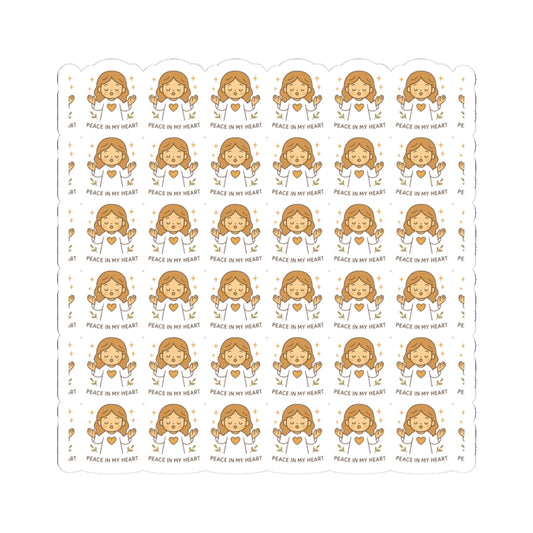 Peace & Prayer Angel ,Peace in my hearth Stickers – Kawaii Christian Sheet with Calming Affirmations & Biblical Comfort. When words fall short, let peace and prayer speak through every sticker.