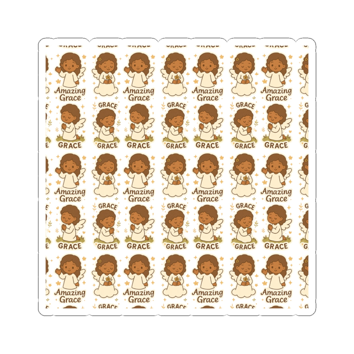 Amazing Grace Angel , Amazing Grace ,GracesStickers – Kawaii Spiritual Faith Stickers with Bible Quotes. Faith-filled moments of grace, comfort, and divine beauty—wrapped in angel wings.
