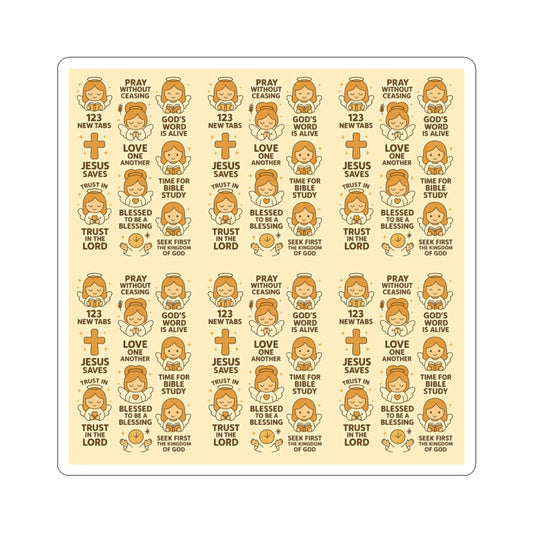 Angel of Faith - Christian Kawaii Sticker Set. Faith-filled stickers to inspire trust, prayer, and devotion daily.