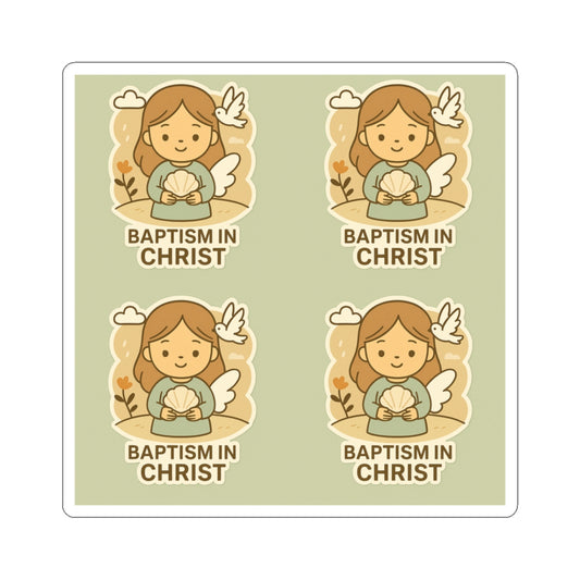 Baptism in Christ  Kiss-Cut Stickers, Christian Stickers, Religious Decals, Faith-Based Art, Cute Kids Stickers, Spiritual Gifts