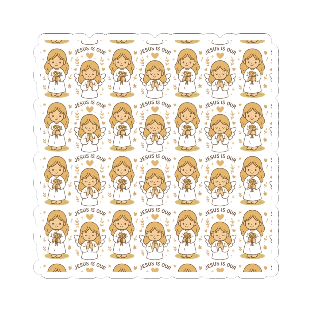 Christian Angel Jesús is our Stickers – Faith, Love & Encouragement Stickers for Journaling, Gifting & Spiritual Inspiration. Gentle angel hugs and heavenly words to brighten hearts and uplift souls