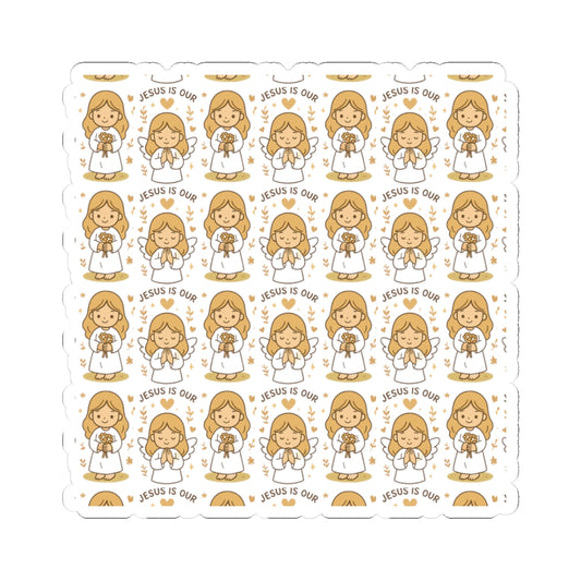 Christian Angel Jesús is our Stickers – Faith, Love & Encouragement Stickers for Journaling, Gifting & Spiritual Inspiration. Gentle angel hugs and heavenly words to brighten hearts and uplift souls