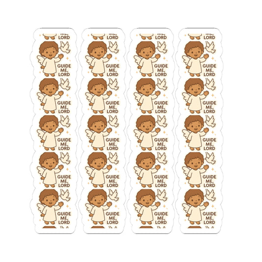 Faith & Kindness Angel Stickers .Guide me Lord– Kawaii Christian Sheet with Affirmations of Love, Blessing & Prayer. Let kindness, faith, and guidance follow you — one angel at a time.