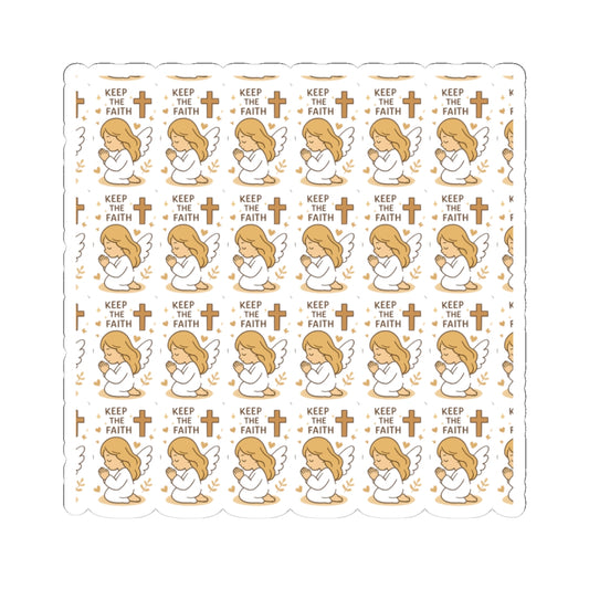 Christian Angel Keep  in the Faith Stickers – Faith, Love & Encouragement Stickers for Journaling, Gifting & Spiritual Inspiration. Gentle angel hugs and heavenly words to brighten hearts and uplift souls
