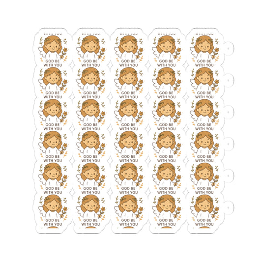 Peace & Prayer Angel ,GOD be with you Stickers – Kawaii Christian Sheet with Calming Affirmations & Biblical Comfort. When words fall short, let peace and prayer speak through every sticker.