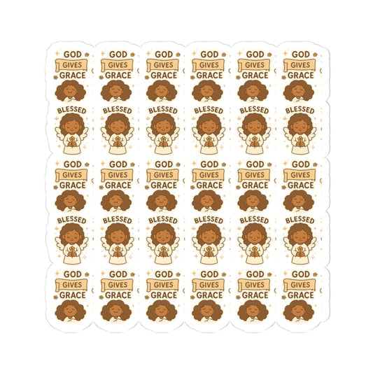 Amazing Grace Angel ,Blessed,GOD GivesStickers – Kawaii Spiritual Faith Stickers with Bible Quotes. Faith-filled moments of grace, comfort, and divine beauty—wrapped in angel wings.