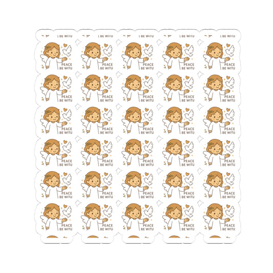 Peace & Prayer Angel ,Peace be witu Stickers – Kawaii Christian Sheet with Calming Affirmations & Biblical Comfort. When words fall short, let peace and prayer speak through every sticker.
