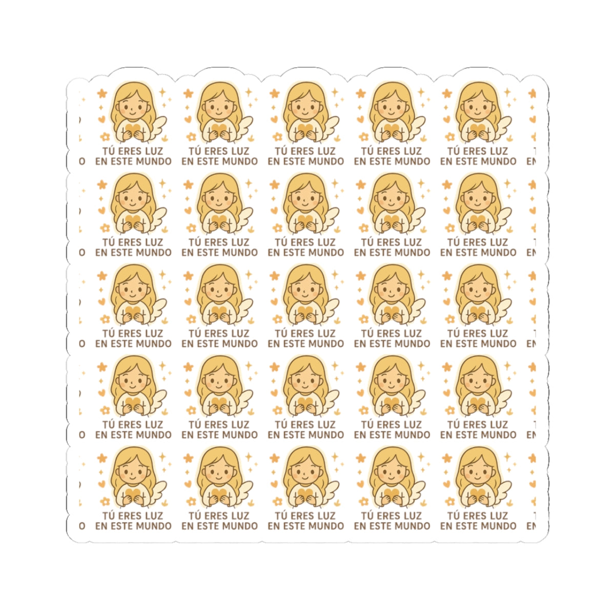 Divine Purpose Angel , Tú eres luz en este mundo – You are light in this world Stickers in Spanish – Inspirational Christian Printables for Encouragement & Faith. Encouraging messages of purpose, promise, and divine light to uplift your spirit daily.