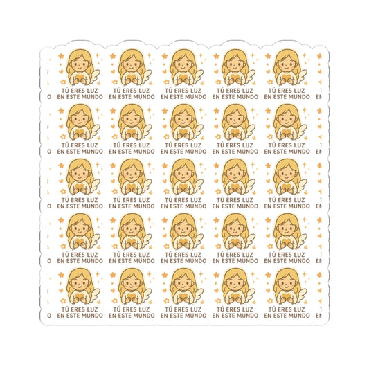Divine Purpose Angel , Tú eres luz en este mundo – You are light in this world Stickers in Spanish – Inspirational Christian Printables for Encouragement & Faith. Encouraging messages of purpose, promise, and divine light to uplift your spirit daily.