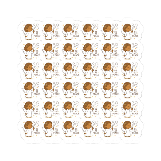Grace-Filled Angel 💫 Be at Peace Stickers – Kawaii Style with Christian Quotes on Peace and Purpose. Gentle reminders of God’s grace, peace, and divine purpose—carried by angel wings.