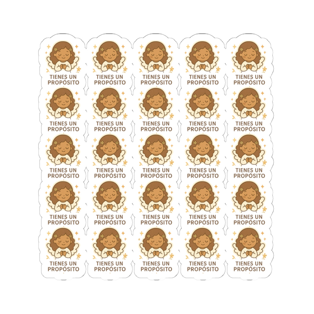 Divine Purpose Angel , Tienes un propósito – You have a purpose Stickers in Spanish – Inspirational Christian Printables for Encouragement & Faith. Encouraging messages of purpose, promise, and divine light to uplift your spirit daily.