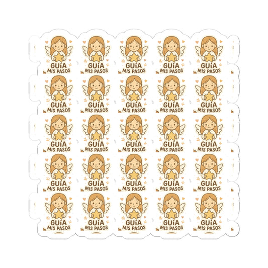 Spanish Guardian Angel Guía mis pasos – Guide my steps Stickers – Printable Christian Blessings & Faith Quotes for Kids & Adults. Heartwarming angel stickers in Spanish to inspire trust, protection, and divine guidance every day.