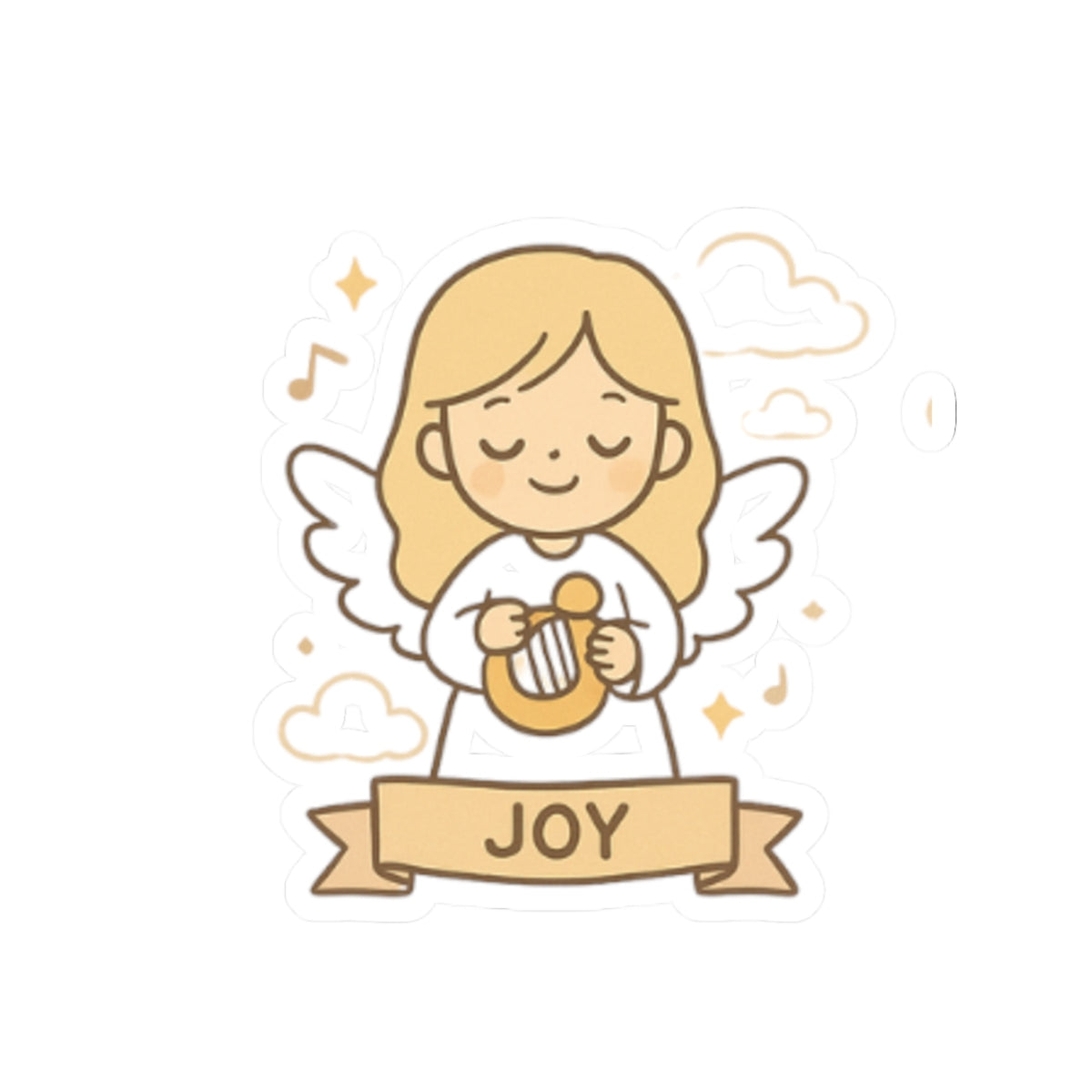 JOY Kawaii Angel Stickers – Faith-Inspired Kiss-Cut Sheet for Journaling, Gifting & Daily Encouragement. A gentle reminder that joy comes in the morning… and sometimes in the form of a tiny angel.